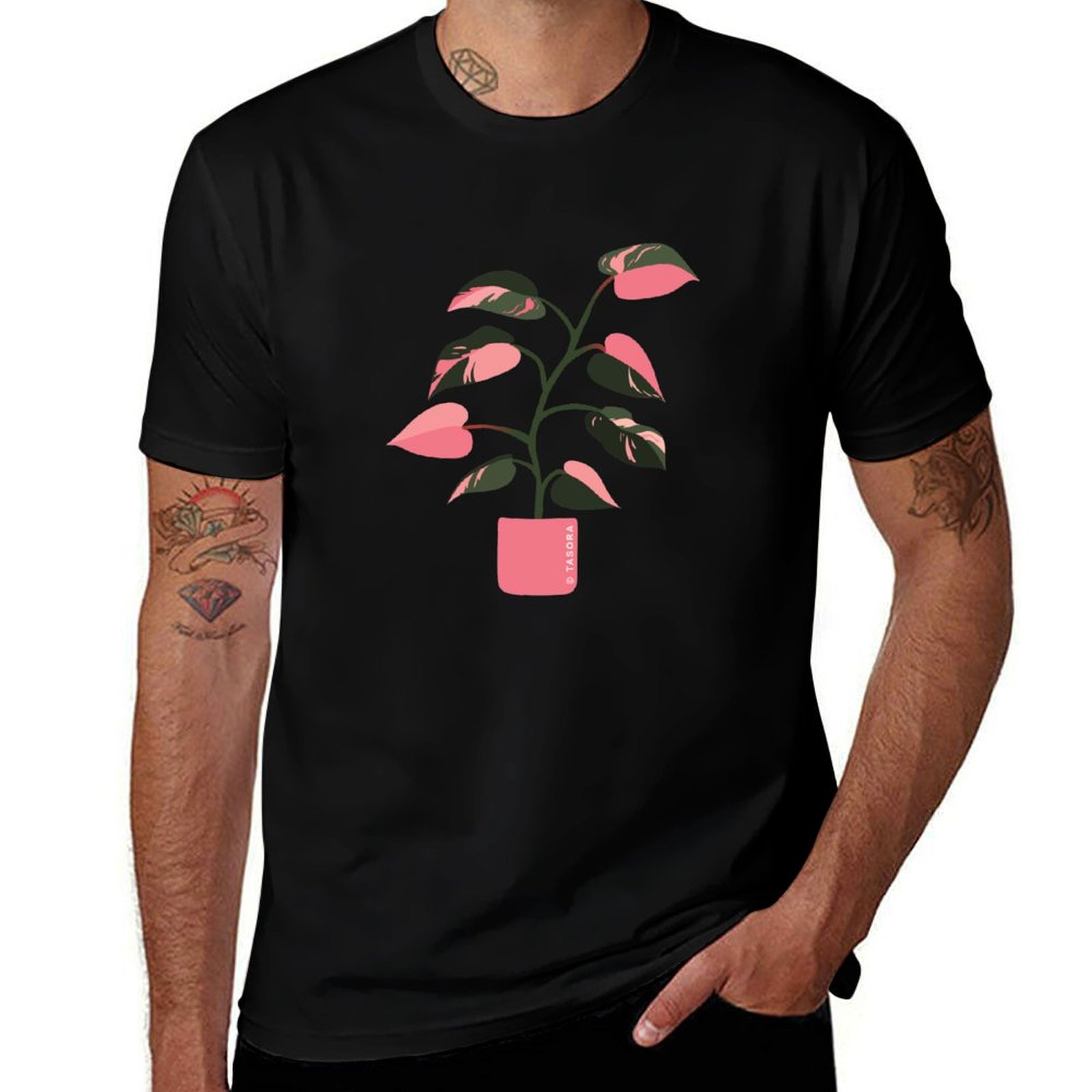 Camiseta con estampado de arte - Philodendron Pink Princess reseña y precio